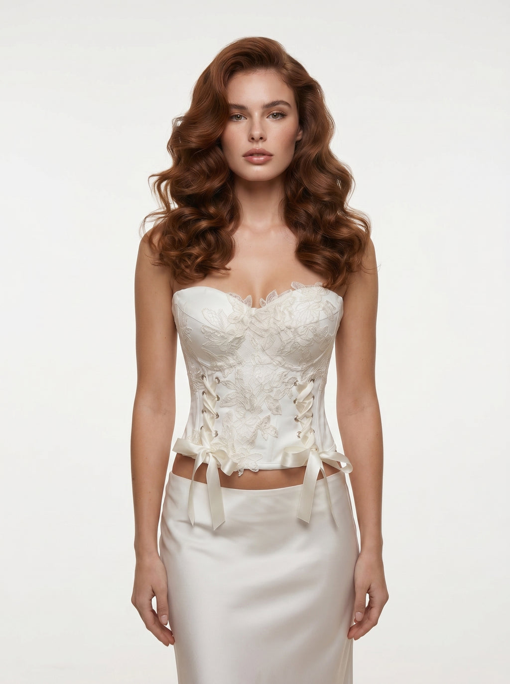 Ivory Lace Corset with Bows