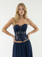 Navy Lace Corset