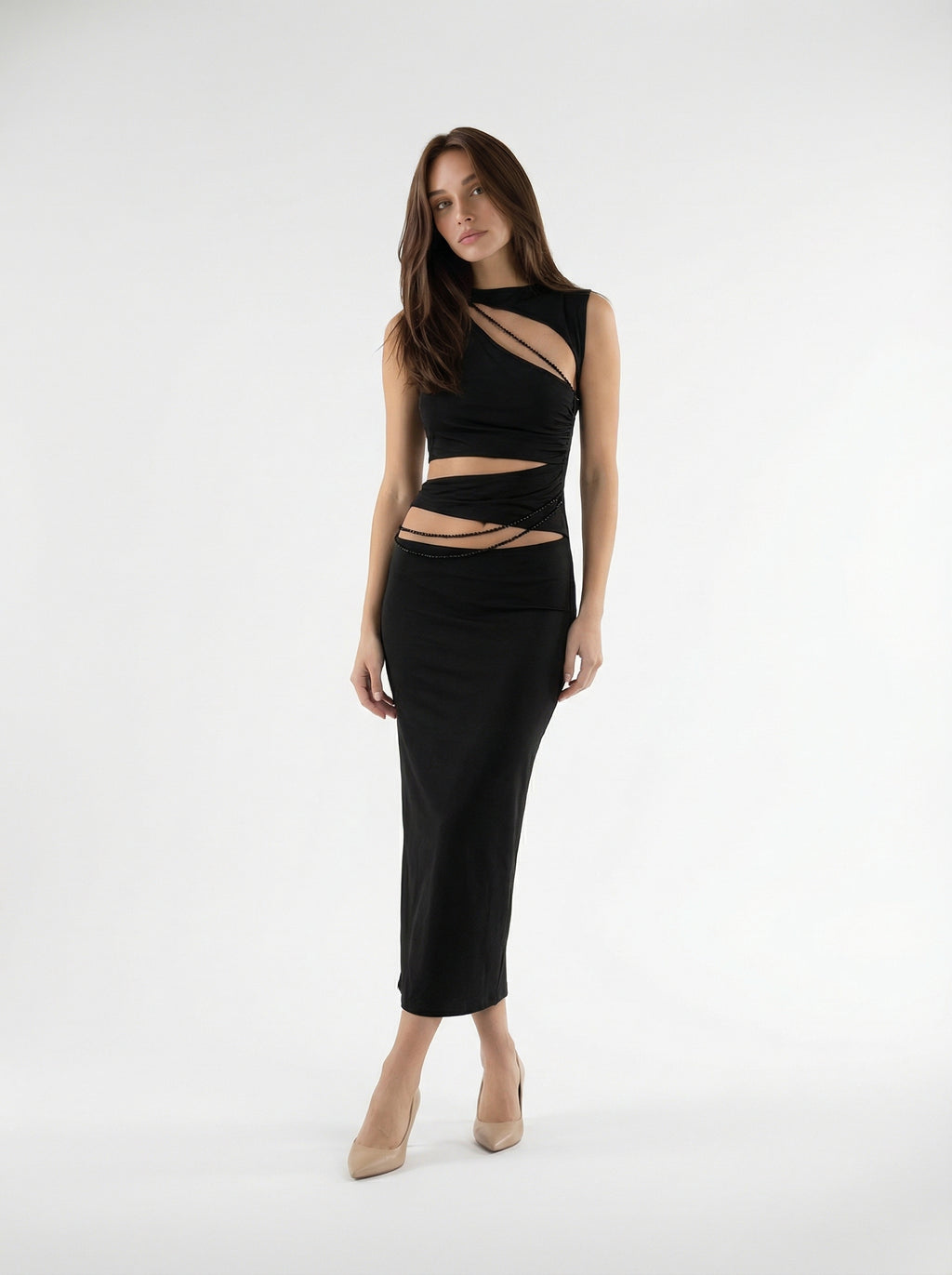 Noir Cut Chain Dress