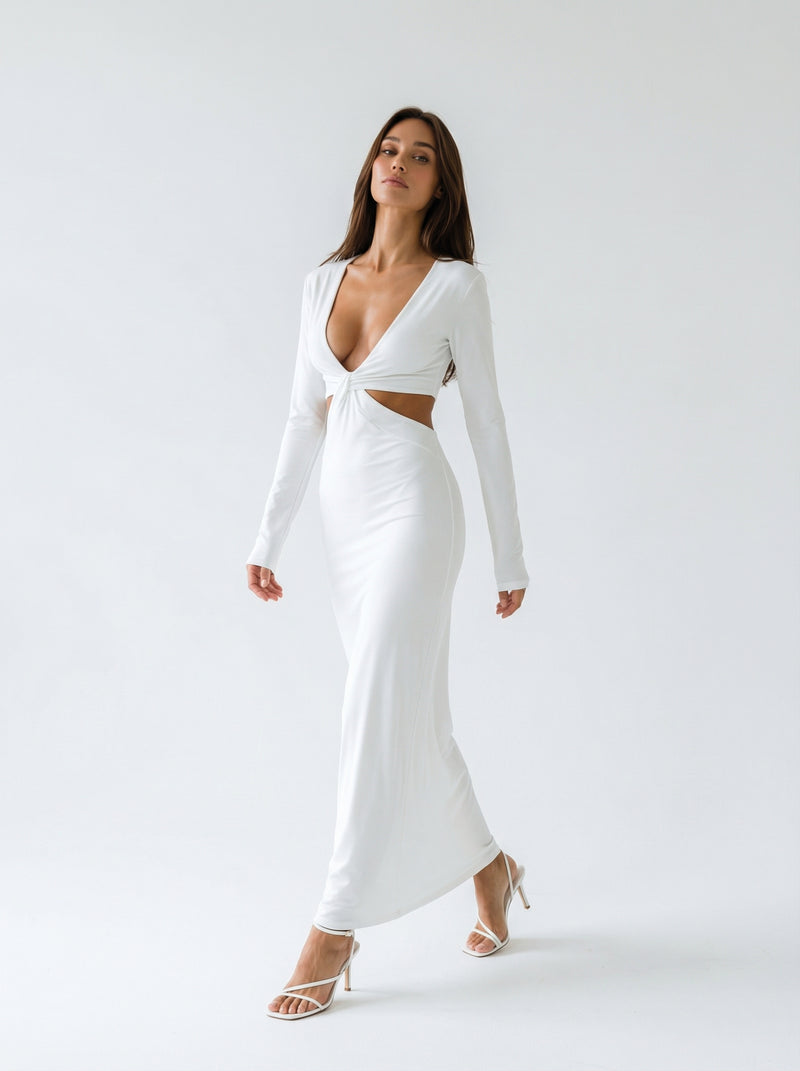Ivory Cut-Out Dress